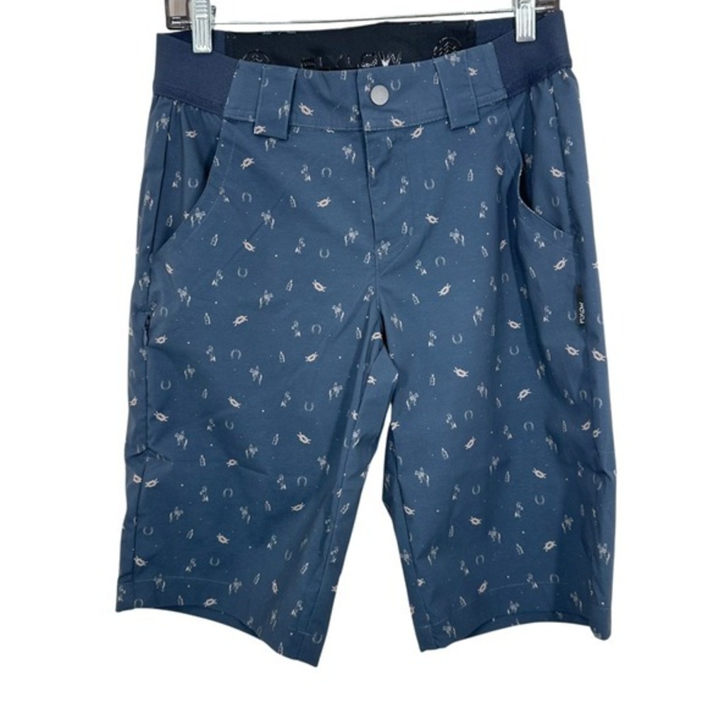 Flylow Women's Tia Shorts Night Blue Horse Horseshoe Print Size 4 Athletic Short